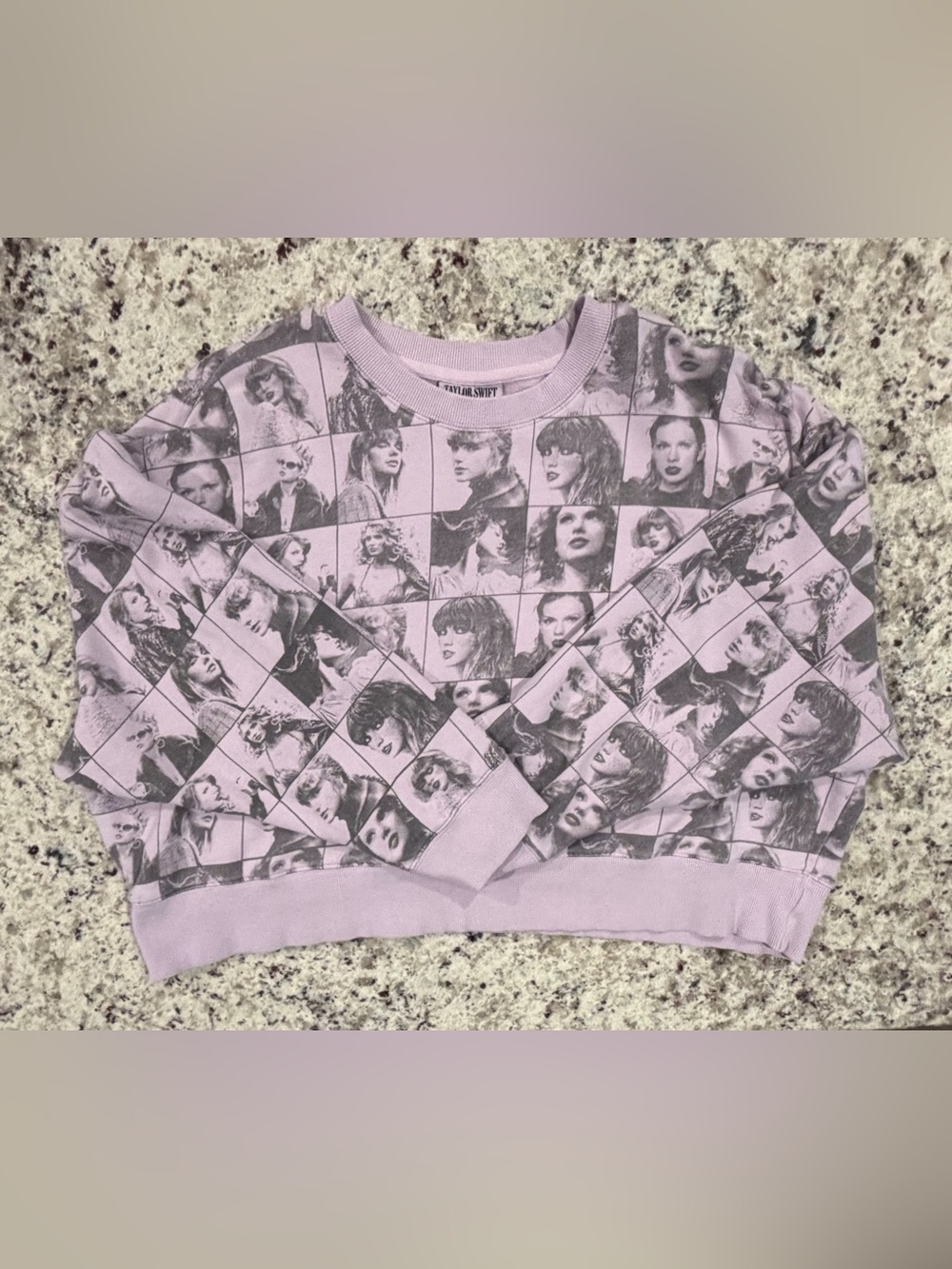 Taylor Swift: The Eras Tour Cropped Lavender Pullover - MEDIUM (VGUC)